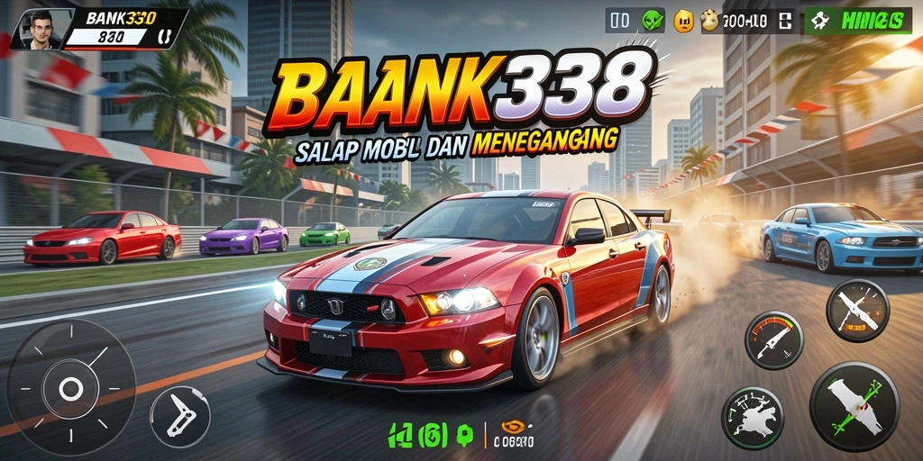 Tampilan seru dari gameplay balap mobil BANK338.