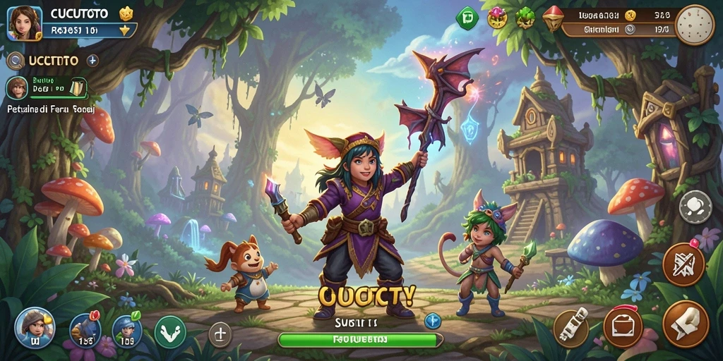 Tampilan menarik dari gameplay petualangan CUCUTOTO.
