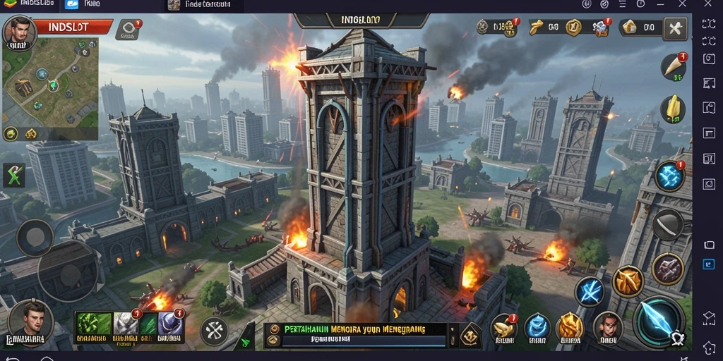 Tampilan gameplay menara pertahanan INDSLOT yang seru dan mendebarkan.