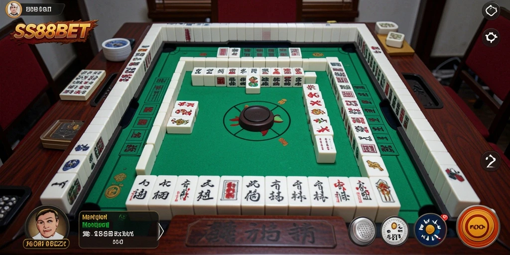 Screenshot gameplay yang menampilkan strategi unggul dalam Mahjong.