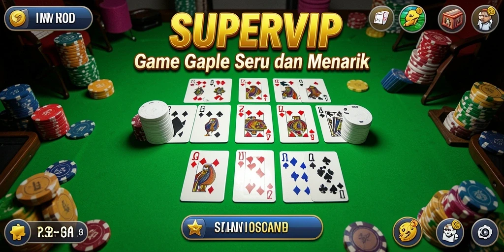 Tampilan gameplay seru dalam aplikasi SUPERVIP dengan teman-teman.